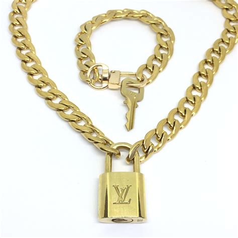 lv lock necklace etsy|louis Vuitton Monogram locket necklace.